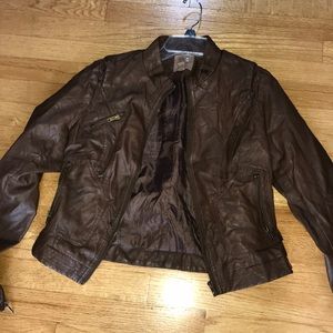 Brown leather jacket